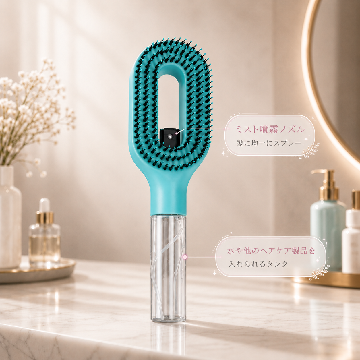 AquaBrush™🎀 とかすだけ。3分で美しい髪へ。